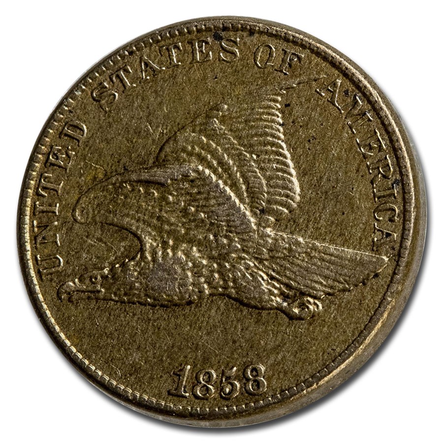 1858 Flying Eagle Cent Large Letters AU