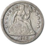 1858 Liberty Seated Dime VF