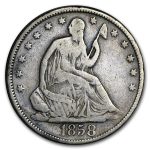 1858 Liberty Seated Half Dollar Fine