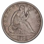 1858 Liberty Seated Half Dollar VF