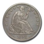1858 Liberty Seated Half Dollar XF-45 PCGS
