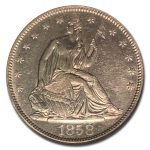 1858 Liberty Seated Half Shipwreck Effect NGC (SS-Republic)