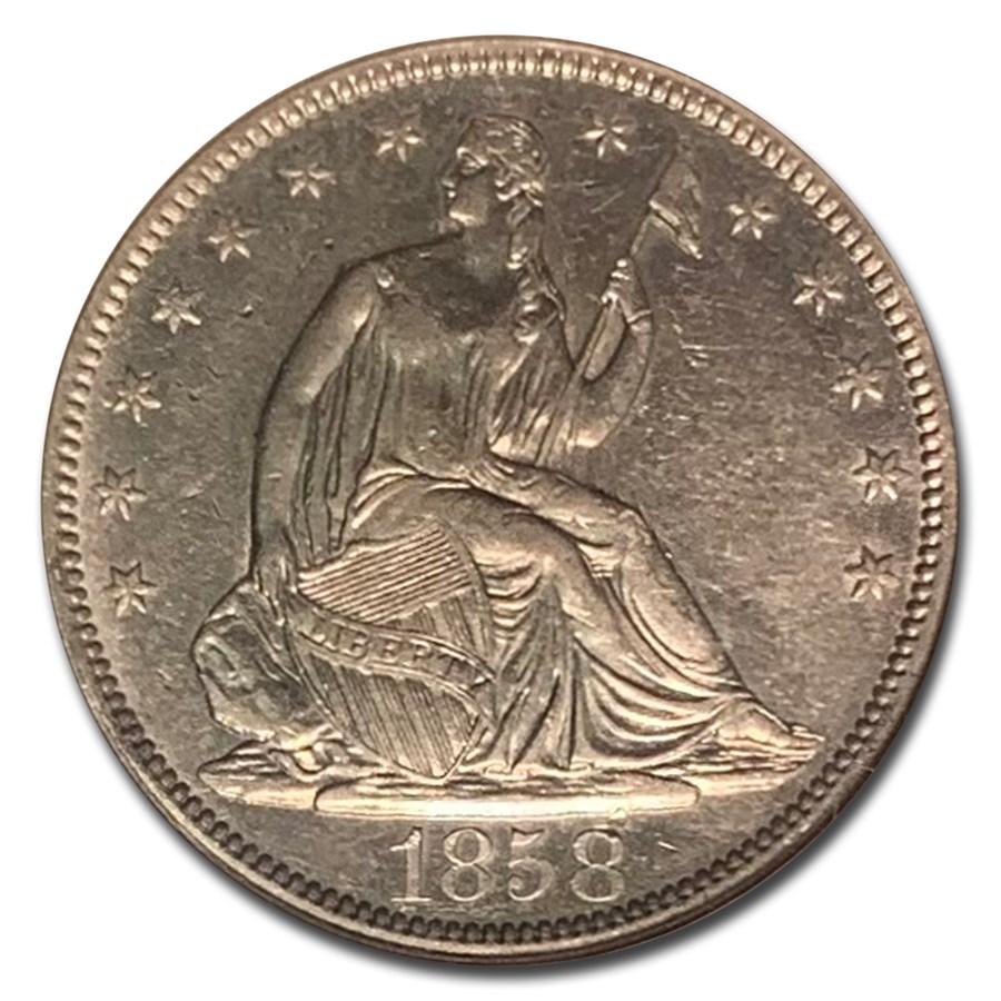 1858 Liberty Seated Half Shipwreck Effect NGC (SS-Republic)