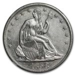 1858-O Liberty Seated Half NGC (SS-Republic Shipwreck) w/Book