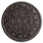 1859 Canada Large Cent Victoria Avg Circ