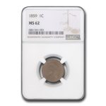 1859 Indian Head Cent MS-62 NGC