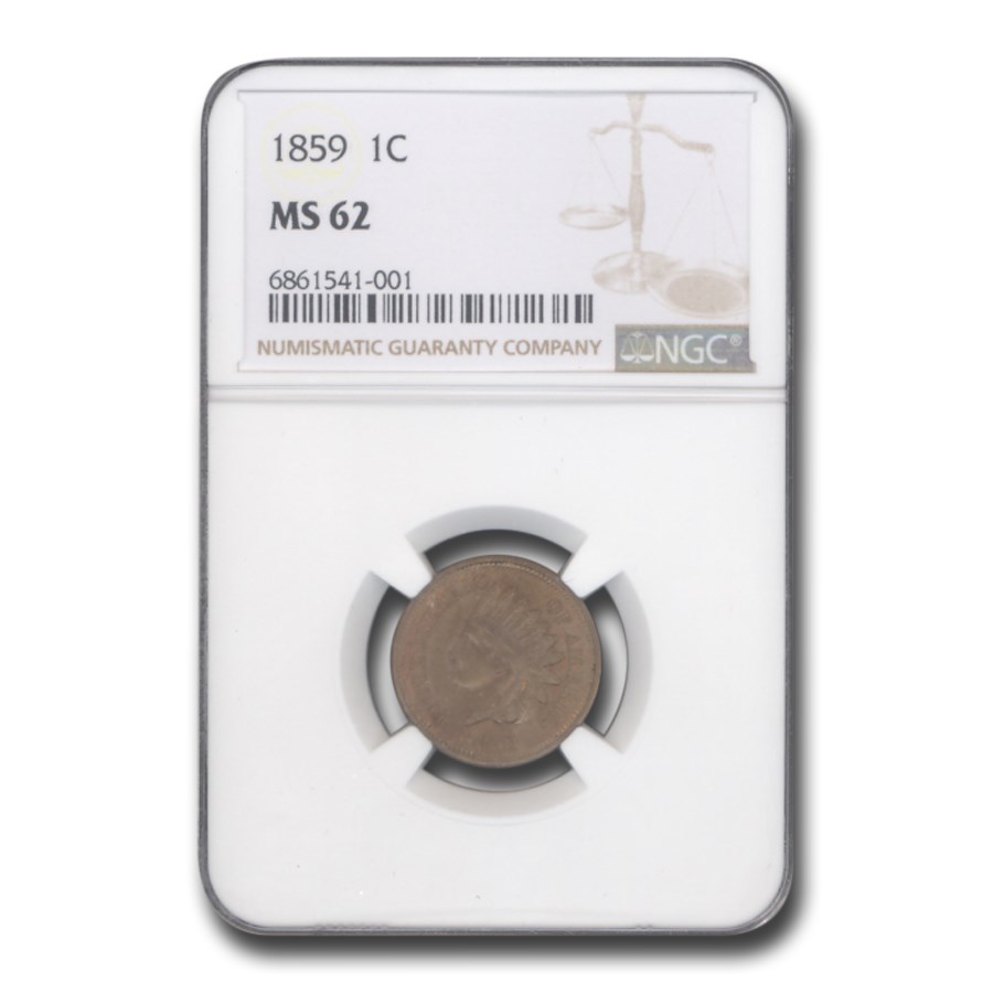 1859 Indian Head Cent MS-62 NGC