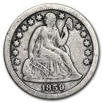 1859 Liberty Seated Half Dime VF