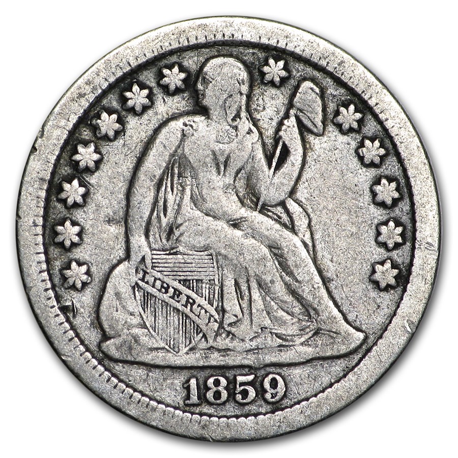1859 Liberty Seated Half Dime VF