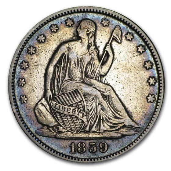 1859 Liberty Seated Half Dollar XF