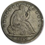 1859-O Liberty Seated Half Dollar Fine