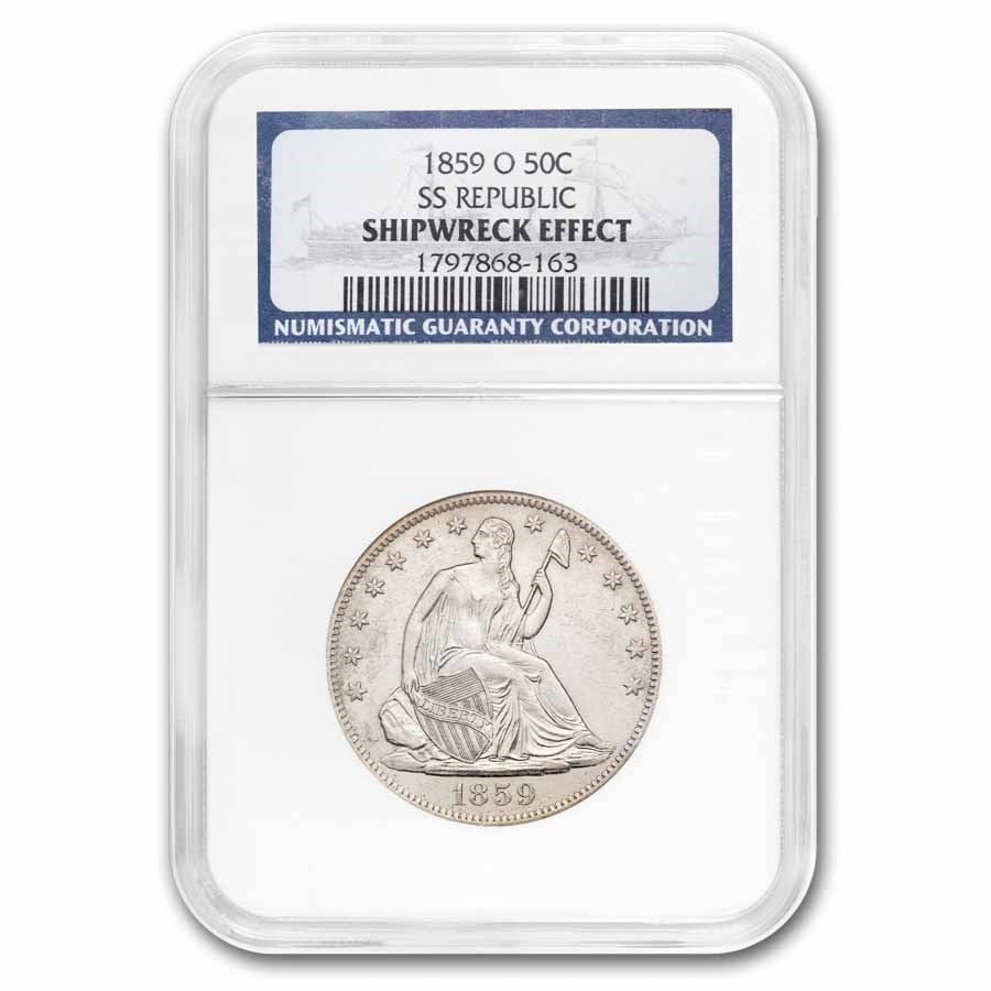 1859-O Liberty Seated Half NGC SS-Republic Shipwreck