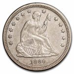 1860 Liberty Seated Quarter AU