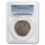 1860-O Liberty Seated Half Dollar VG-10 PCGS