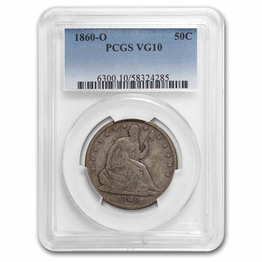 1860-O Liberty Seated Half Dollar VG-10 PCGS