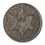 1860 Three Cent Silver XF