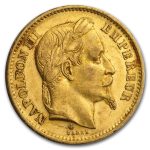 1861-1870 France Gold 20 Francs Napoleon III Laureate XF