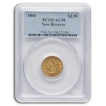 1861 $2.50 Liberty Gold Quarter Eagle AU-50 PCGS