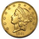 1861 $20 Liberty Gold Double Eagle AU Details (Cleaned)