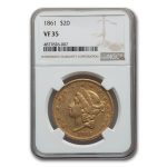 1861 $20 Liberty Gold Double Eagle VF-35 NGC