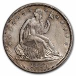 1861 Liberty Seated Half Dollar AU