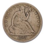 1861 Liberty Seated Half Dollar VG