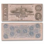 1862 $10 (T-52) State Capitol @ Columbia, SC XF