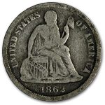 1862 Liberty Seated Dime VG