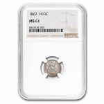 1862 Liberty Seated Half Dime MS-61 NGC