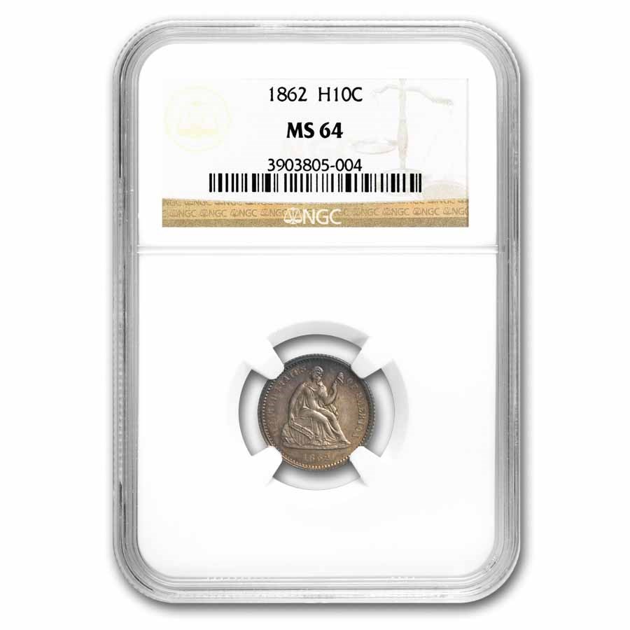 1862 Liberty Seated Half Dime MS-64 NGC