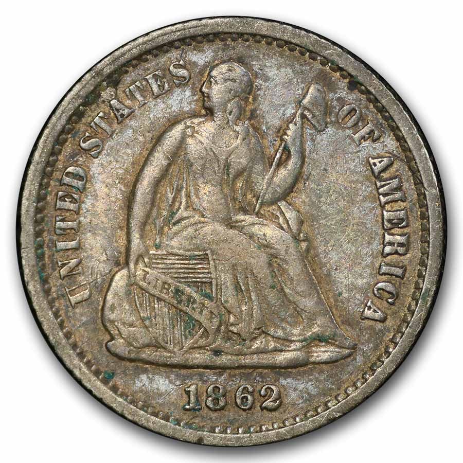 1862 Liberty Seated Half Dime XF