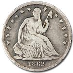1862-S Liberty Seated Half Dollar Fine