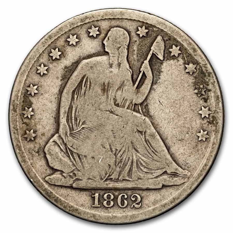 1862-S Liberty Seated Half Dollar VG