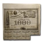 1863 $1000 CSA Bond 8%/5 yr Jefferson Davis Richmond (CR-125A) XF