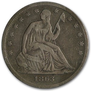 1863-S Liberty Seated Half Dollar VG