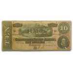 1864 $10 (T-68) Horses Pull Cannon VF