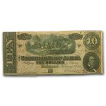 1864 $10 (T-68) Horses Pulling Cannon VG-VF
