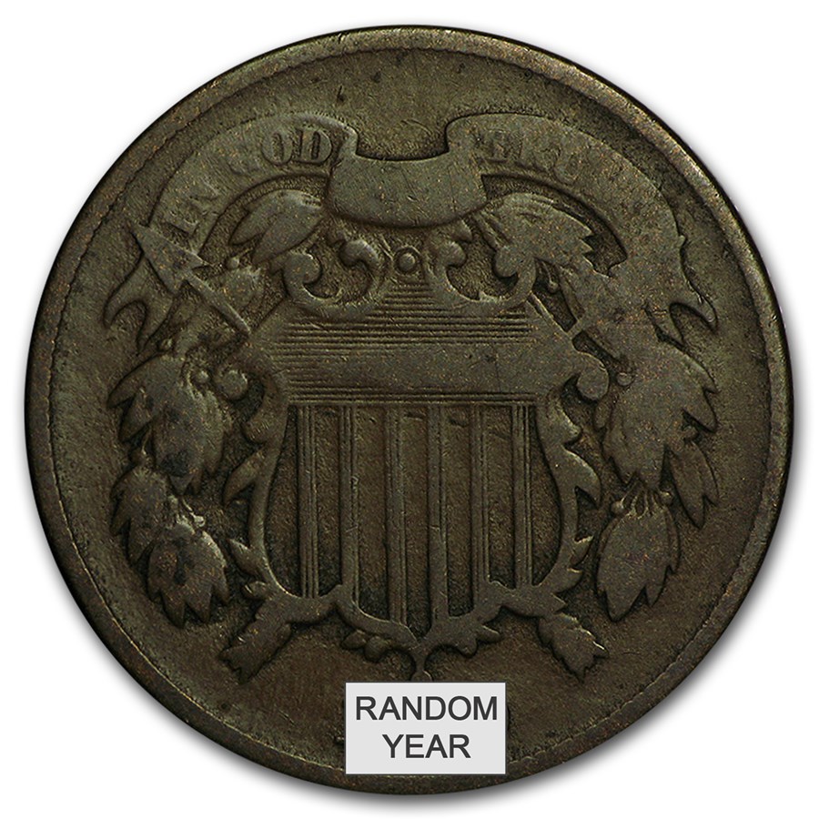 1864-1872 Two Cent Piece Avg Circ