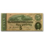 1864 $5.00 (T-69) State Capitol @ Richmond VA CU