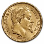 1864-A France Gold 20 Francs Napoleon III BU