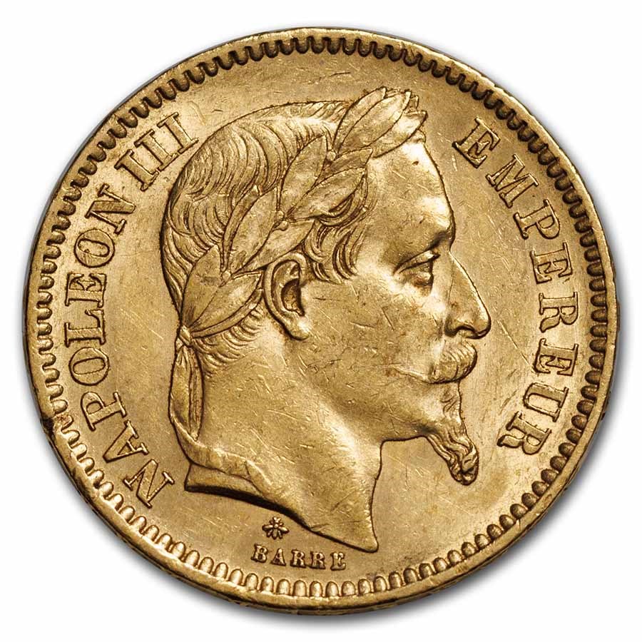 1864-A France Gold 20 Francs Napoleon III BU