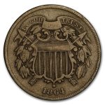 1864 Two Cent Piece Large Motto Fine