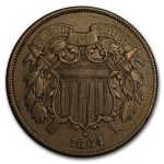 1864 Two Cent Piece Large Motto XF
