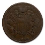 1864 Two Cent Piece Small Motto Good