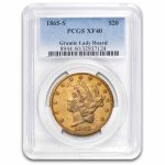 1865-S $20 Liberty Gold Double Eagle XF-40 PCGS