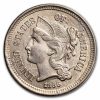 1866 3 Cent Nickel AU