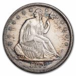 1866 Liberty Seated Half Dollar AU