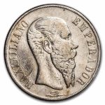 1866-Mo Mexico Silver Peso Maximilian I VF