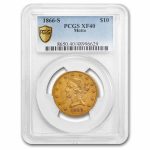 1866-S $10 Liberty Gold Eagle XF-40 PCGS (Motto)