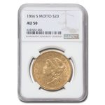 1866-S $20 Liberty Gold Double Eagle w/Motto AU-50 NGC